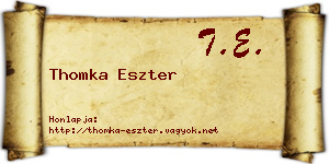Thomka Eszter névjegykártya